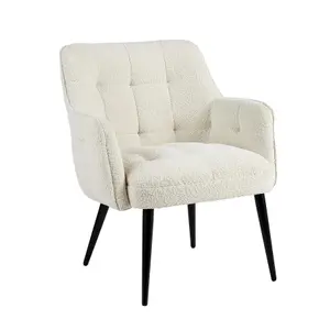 Home Source Teddy Fur Armchair Cream