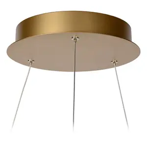 Lucide Vidal Modern Pendant Light 58cm - LED Dim. - 1x48W 2700K - Matt Gold, Brass