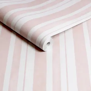 Shabby Chic by Rachel Ashwell Watercolour Stripe Pink Stipped Wallpaper