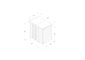 4LIFE Pent Shed 6x4 - Single Door - No Windows