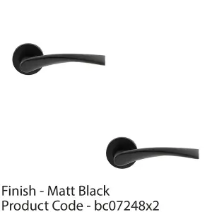 2 PACK - PAIR Twisted Angular Design Handle on Round Rose Concealed Fix Matt Black