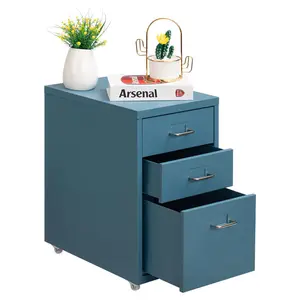 Abdulai 28cm Wide 3 -Drawer Mobile Steel File Cabinet Blue