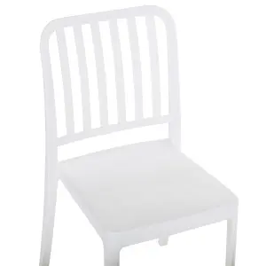 Set of 2 Garden Chairs SERSALE Synthetic Material White