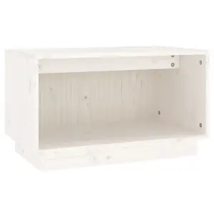 Berkfield TV Cabinet White 60x35x35 cm Solid Wood Pine