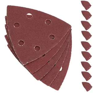 Hook Loop Delta Sanding Abrasive Discs Pads 93mm Triangle 80 Grit Medium 50pc