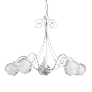 Luminosa Camilla 5 Light Multi Arm Pendant Ceiling Light, Glass Shades