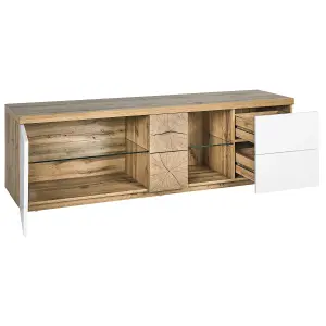 Beliani Modern TV Stand Light Wood FARADA