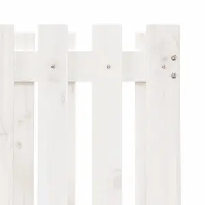 Berkfield Garden Planter with Fence Design White 70x70x70 cm Solid Wood Pine