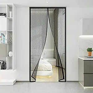 Magnetic Mesh Curtain - Fits Onto Single Doors Sliding Doors Campers - Made From Tightly Woven Polyester - No Tools Required