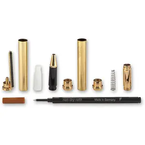 Rollerball Pen Kit - 24kt Gold (Black Clip)