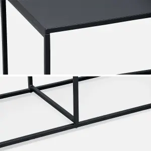 sweeek. 140cm black metal TV stand Industrielle Black 140x40x40 cm