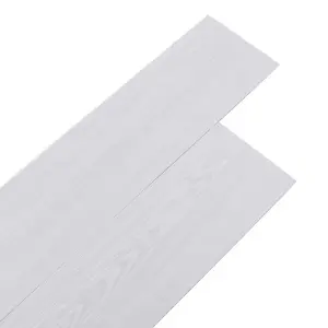 36 Pcs White Wood Grain Effect Self Adhesive Vinyl  Plank PVC Waterproof Flooring Covering 5m²