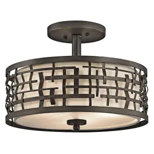 Luminosa Loom 3 Light Ceiling Duo-Mount Pendant Olde Bronze, E27