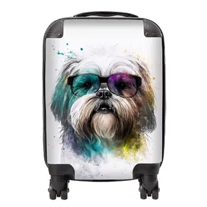 Lhasa Apso Face Glasses Splashart Suitcase - Mini Cabin