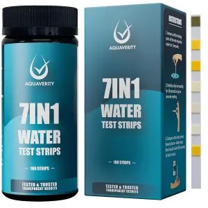 AQUAVERITY 7 in 1 Spa, Pool & Hot Tub Test Strips, Pack of 100 Water Quality Testing Strips