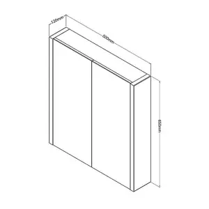 Mirror Bathroom Cabinet 500mm Wide - White