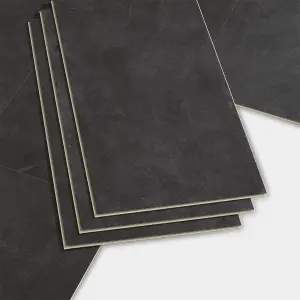 GoodHome Baila Black Textured Stone effect Textured Click vinyl Click flooring, 2.23m²