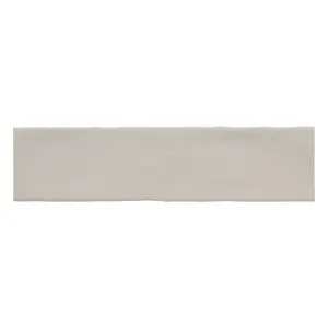 Vernisse Silver grey Gloss Plain Embossed Ceramic Indoor Wall Tile, Pack of 41, (L)301mm (W)75.4mm