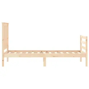 Berkfield Bed Frame with Headboard Small Single Solid Wood