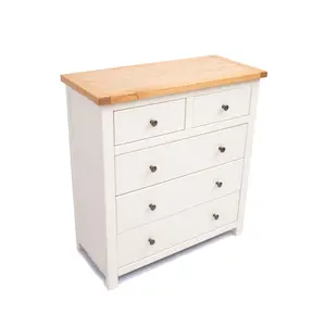 Maggiori 5 Drawer Chest of Drawers Brass Knob