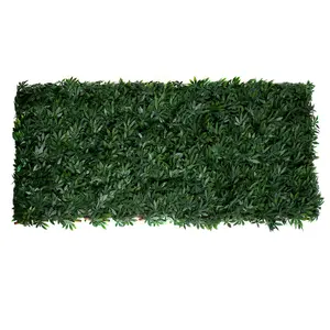 GreenBrokers Trellis Artificial Expanding Willow Fence with Green Leaf Foliage-UV Stable (1m x 2)