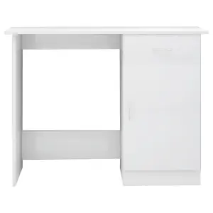 Berkfield Desk High Gloss White 100x50x76 cm Engineered Wood