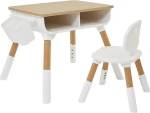 Liberty House Kids Adjustable Desk And Chair Set -Wood White