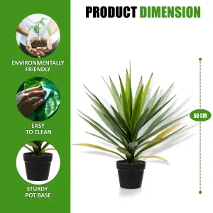 50cm Artificial Agave Tree  Fake Potted Plant for Indoor Décor