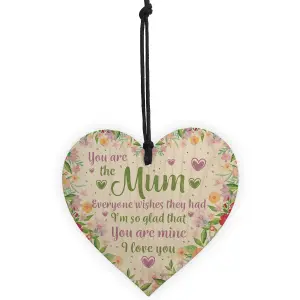 Red Ocean Gifts For Mum Mummy Wooden Hanging Heart Plaque Mum Birthday Gifts Mothers Day Gifts From Daughter Son