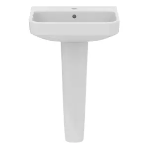 Ideal Standard i.life S Gloss White Rectangular Floor-mounted Full pedestal Basin (H)84.5cm (W)50cm