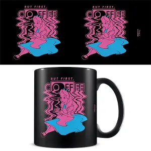 Alice In Wonderland But First, Coffee Mug Black/Pink/Blue (One Size)