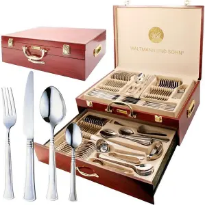 95Pc Cutlery Set Kitchen Restaurant Spoons Tableware Dinner With Wooden Case