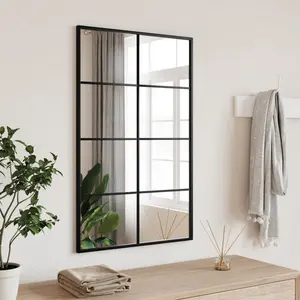 Mikayia Wall Mirror Black 80cm H x 50cm W