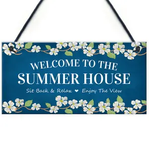 Welcome Signs For Summerhouse Hanging Wall Garden Plaque New Home Gift