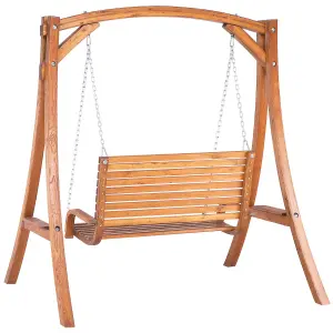 Patio Swing NOVARA Wood Dark Wood