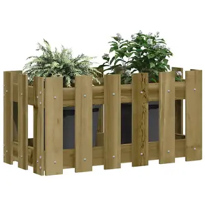 Berkfield Garden Planter with Fence Design 60x30x30 cm Impregnated Wood Pine