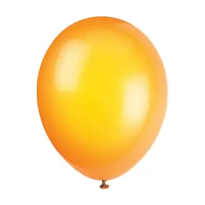 Unique Party Latex Plain Balloons (Pack of 50) Orange (One Size)