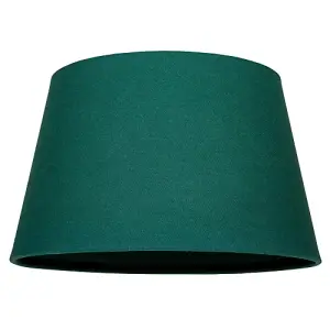 Traditional 30cm Forest Green Linen Fabric Drum Table/Pendant Shade 60w Maximum