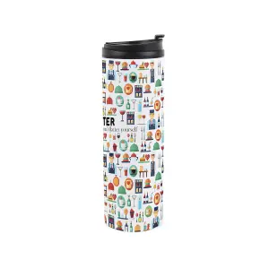 Waiter Travel Mug - Novelty Dinner Service Hospitality Gift - Stainless Steel Double-Walled Hot/Cold Drinks Travel Flask