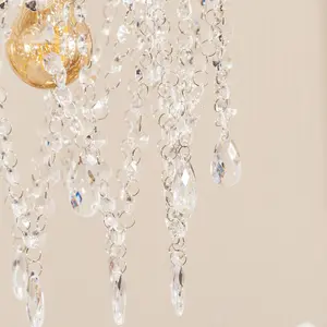 ValueLights Blanche Easy Fit Acrylic Jewel Droplet Chandelier Ceiling Light Shade - Bulb Included