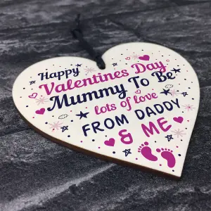 Red Ocean Valentines Day Card For Mummy To Be Gift From The Bump Card Mummy To Be Card Keepsake Wooden Heart