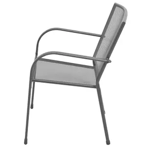 Berkfield Stackable Garden Chairs 2 pcs Steel Grey