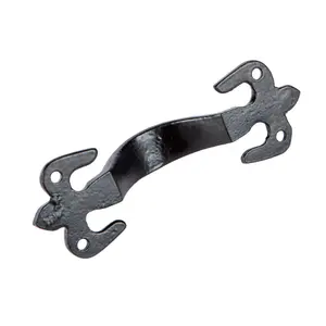 Hammer & Tongs - Rustic Fleur De Lis Door Handle - H105mm - Black