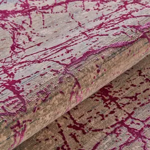 Pink Abstract Modern Kilim Machine Made Easy to Clean Viscose Polyester Rug for Living Room Bedroom and Dining Room-160cm X 230cm