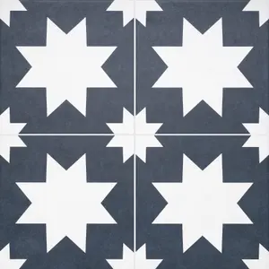 House of Mosaics Rigel Blue Matt Patterned Porcelain Wall & floor Tile Sample