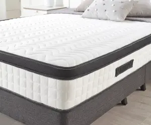 Somnior Tweed Charcoal Memory Foam Divan Bed With Mattress - Super King