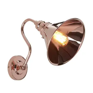 Elstead Provence 1 Light Indoor Dome Wall Lamp Polished Copper, E27