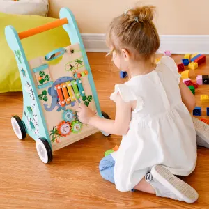 Teamson Kids - Preschool Play Lab Safari Animal Wooden Baby Walker