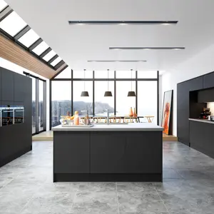 Ethos Matt black Tall Clad on larder panel (H)2400mm (W)640mm