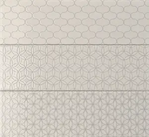 Johnson Tiles Tangier Ivory Gloss Patterned Textured Ceramic Indoor Wall Tile, Pack of 54, (L)245mm (W)75mm